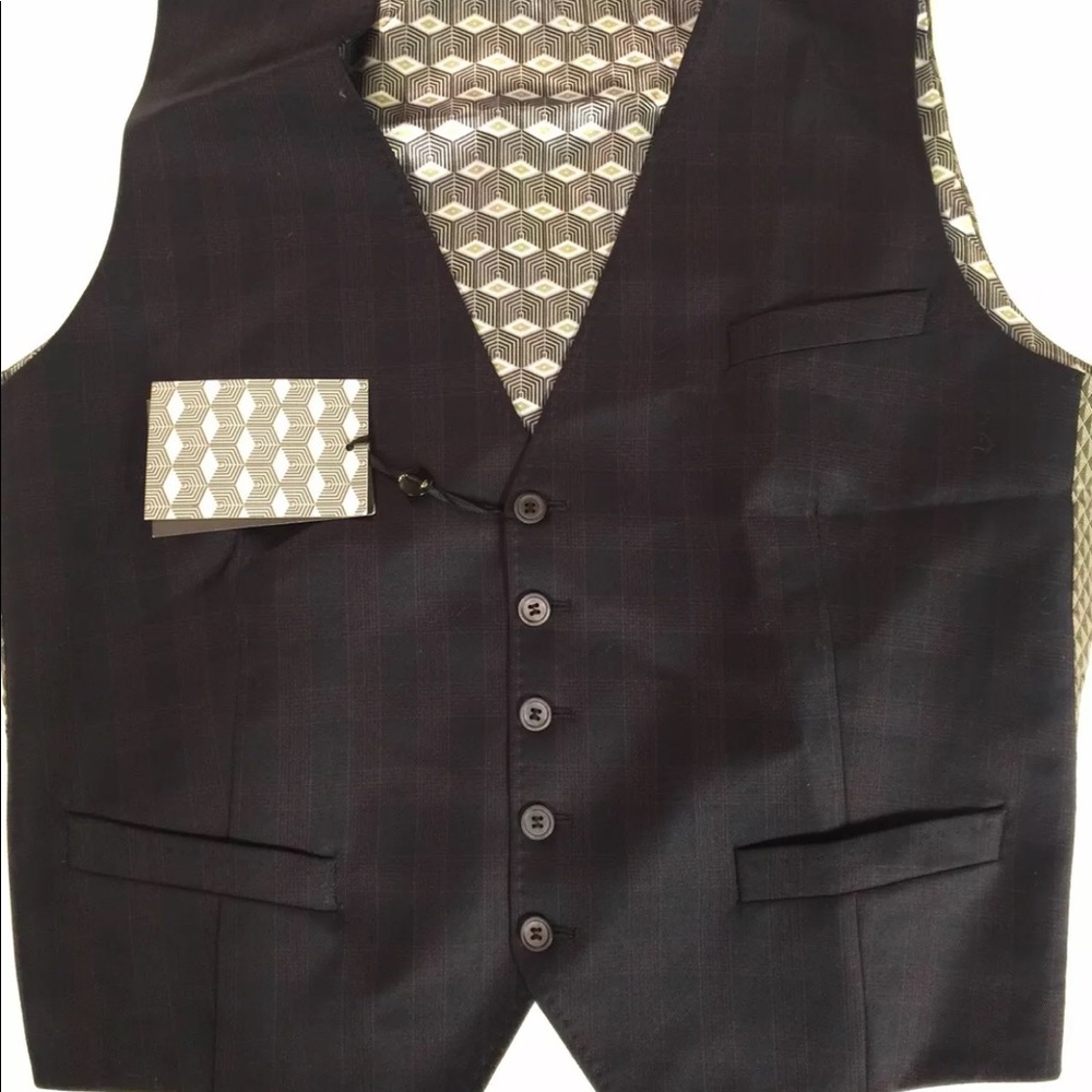 Ted Baker Slowast Luxury Check Wool Waistcoat
